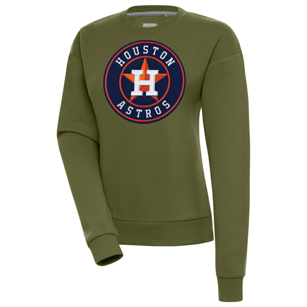 Houston Astros Antigua Women's Victory Pullover Sweatshirt Olive