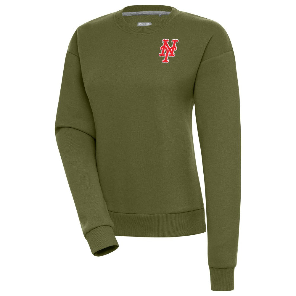 New York Mets Antigua Women's Victory Pullover Sweatshirt Olive