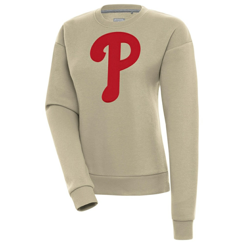 Philadelphia Phillies Antigua Women's Victory Pullover Sweatshirt Khaki