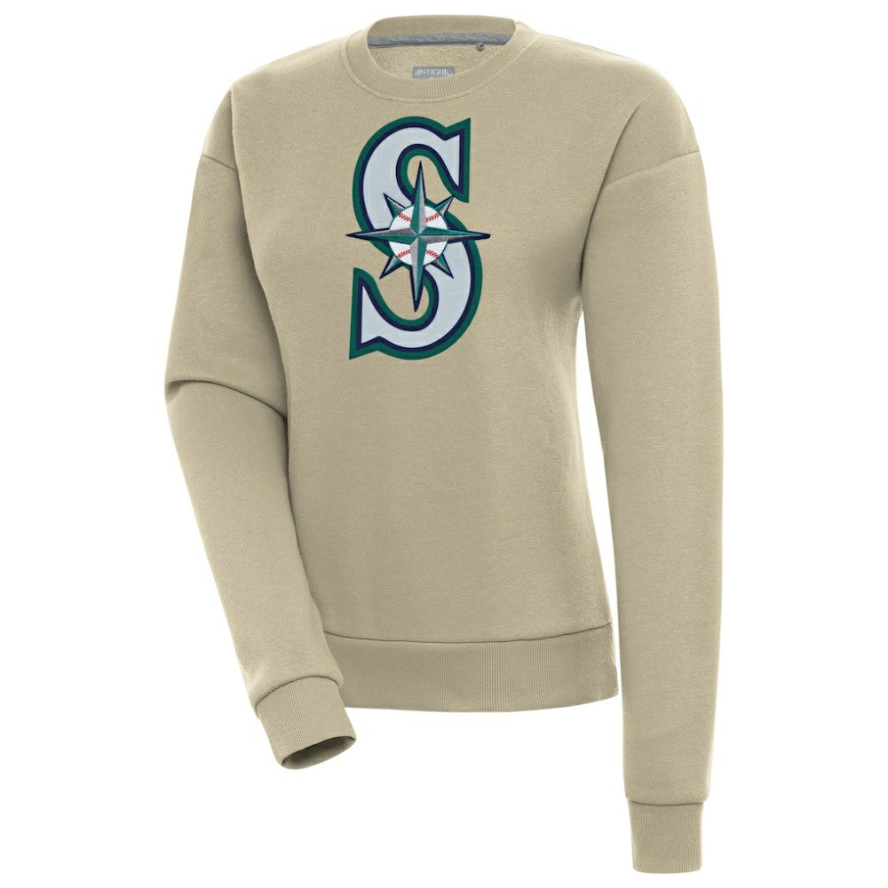 Seattle Mariners Antigua Women's Victory Pullover Sweatshirt Khaki