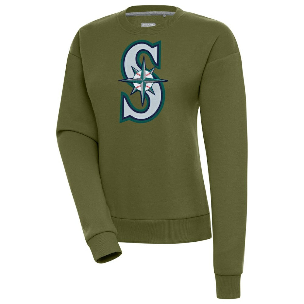 Seattle Mariners Antigua Women's Victory Pullover Sweatshirt Olive