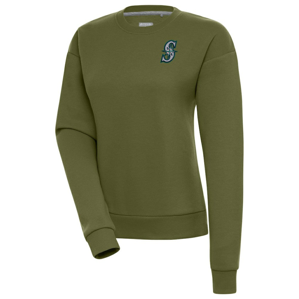 Seattle Mariners Antigua Women's Victory Pullover Sweatshirt Olive