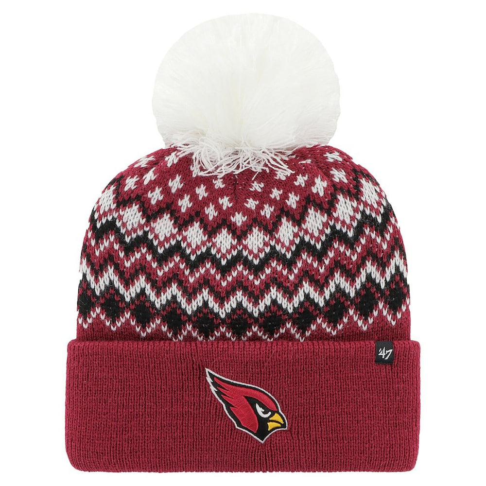 Arizona Cardinals '47 Women's Elsa Cuffed Knit Hat with Pom - Cardinal for sale