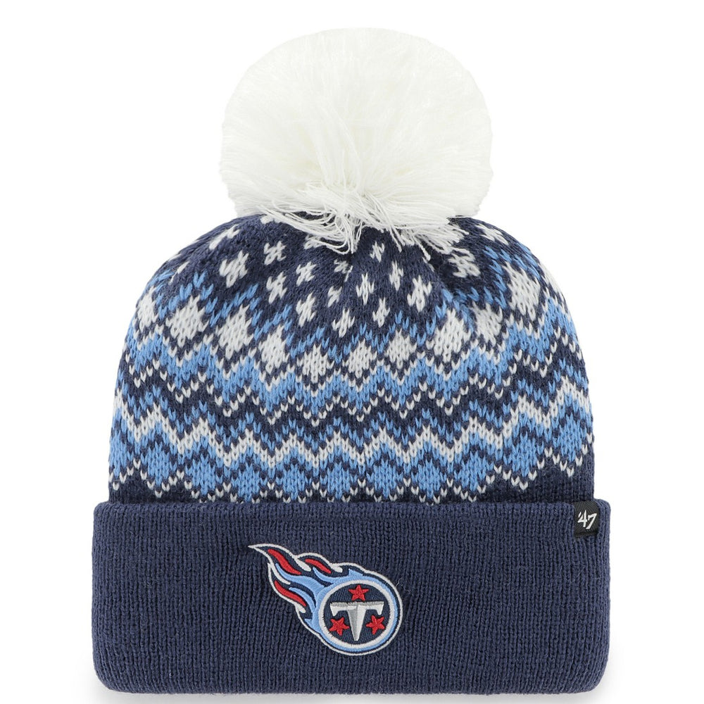 Tennessee Titans '47 Women's Elsa Cuffed Knit Hat with Pom - Navy cheap