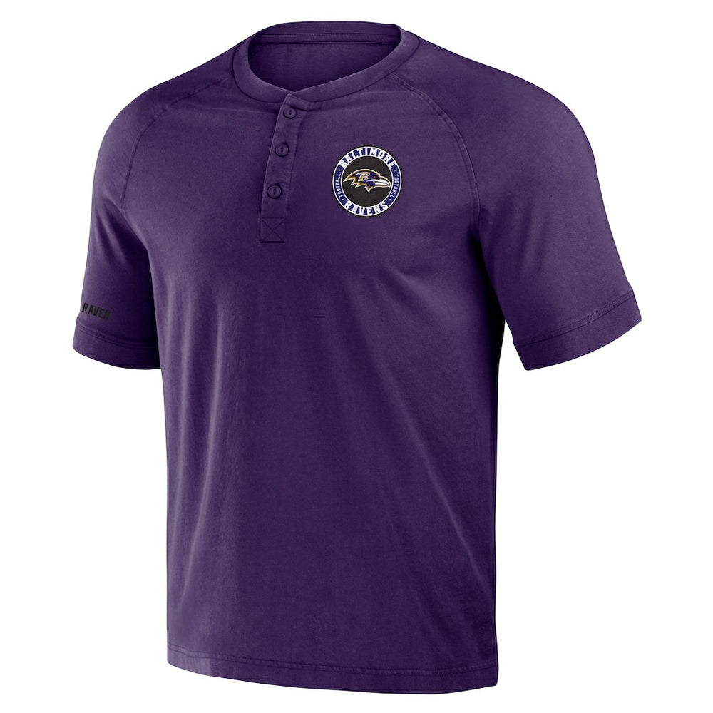 Baltimore Ravens NFL x Darius Rucker Collection Washed Raglan Henley T-Shirt - Purple sale