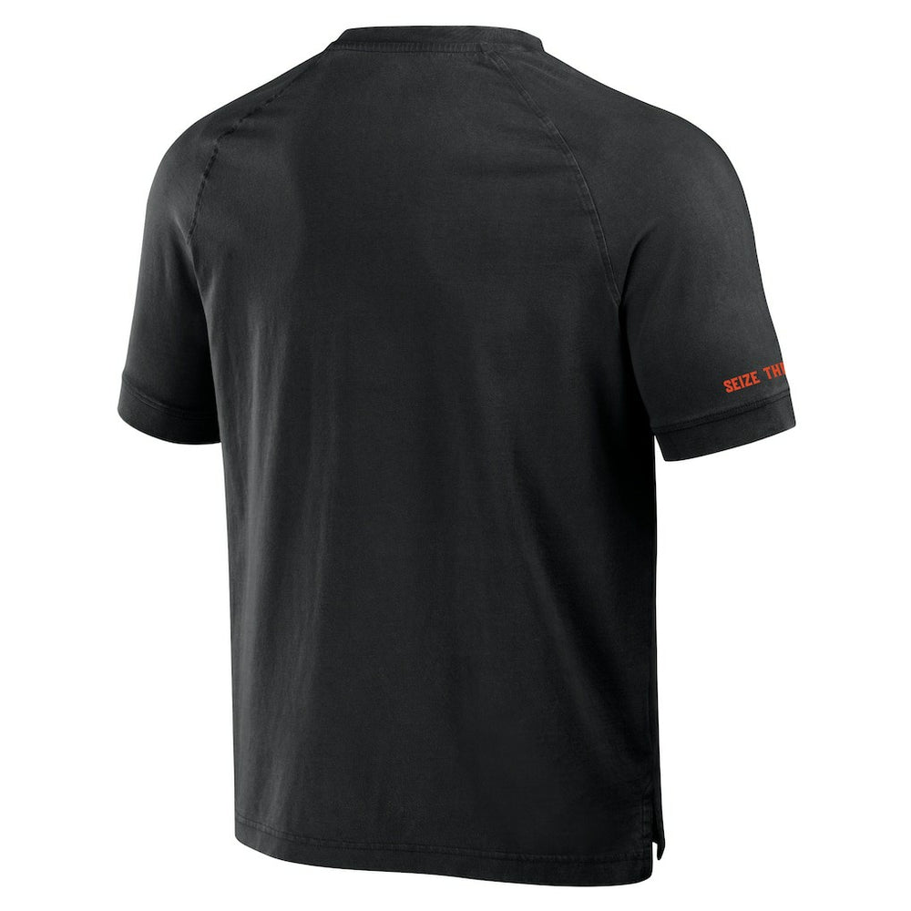 Cincinnati Bengals NFL x Darius Rucker Collection Washed Raglan Henley T-Shirt - Black cheap