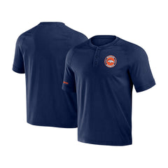 Denver Broncos NFL x Darius Rucker Collection Washed Raglan Henley T-Shirt - Navy for sale