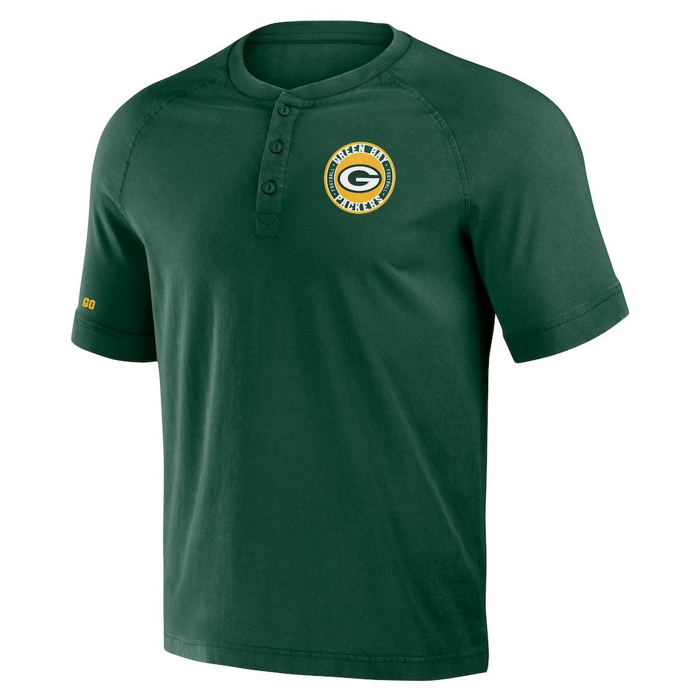 Green Bay Packers NFL x Darius Rucker Collection Washed Raglan Henley T-Shirt - Green discount
