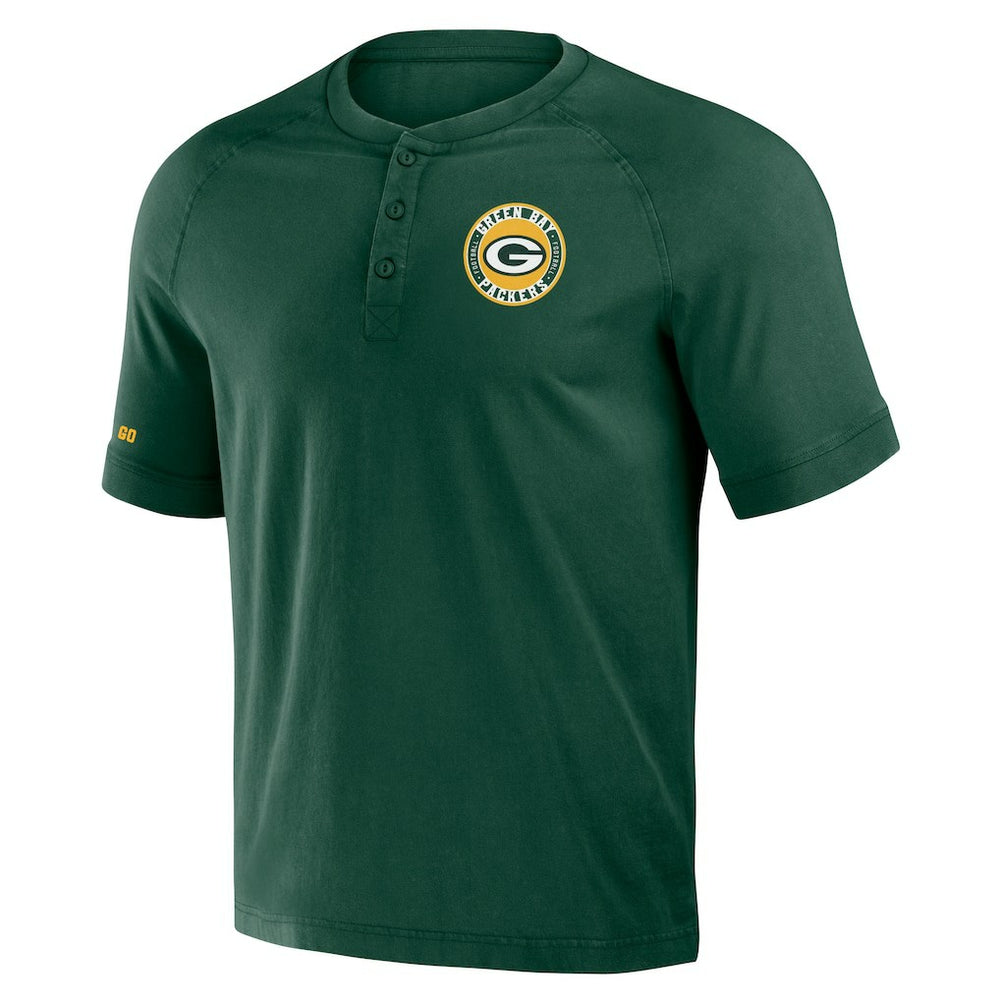 Green Bay Packers NFL x Darius Rucker Collection Washed Raglan Henley T-Shirt - Green discount