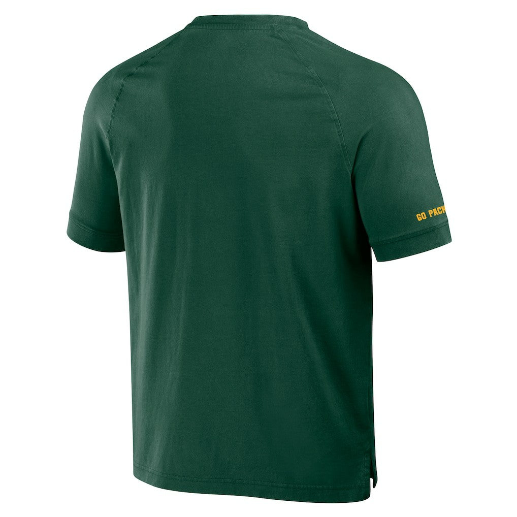 Green Bay Packers NFL x Darius Rucker Collection Washed Raglan Henley T-Shirt - Green discount