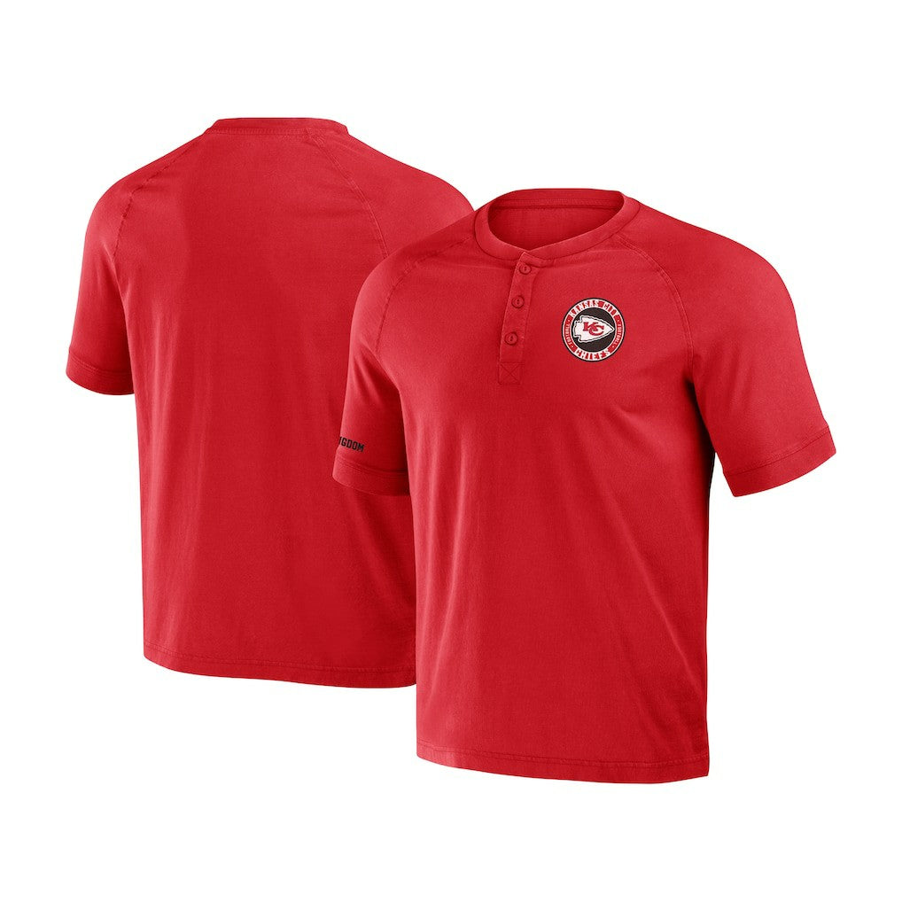 Kansas City Chiefs NFL x Darius Rucker Collection Washed Raglan Henley T-Shirt - Red sale