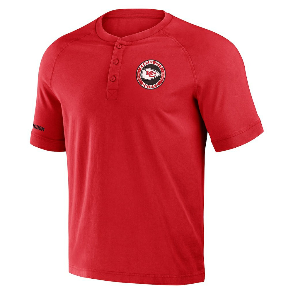 Kansas City Chiefs NFL x Darius Rucker Collection Washed Raglan Henley T-Shirt - Red sale