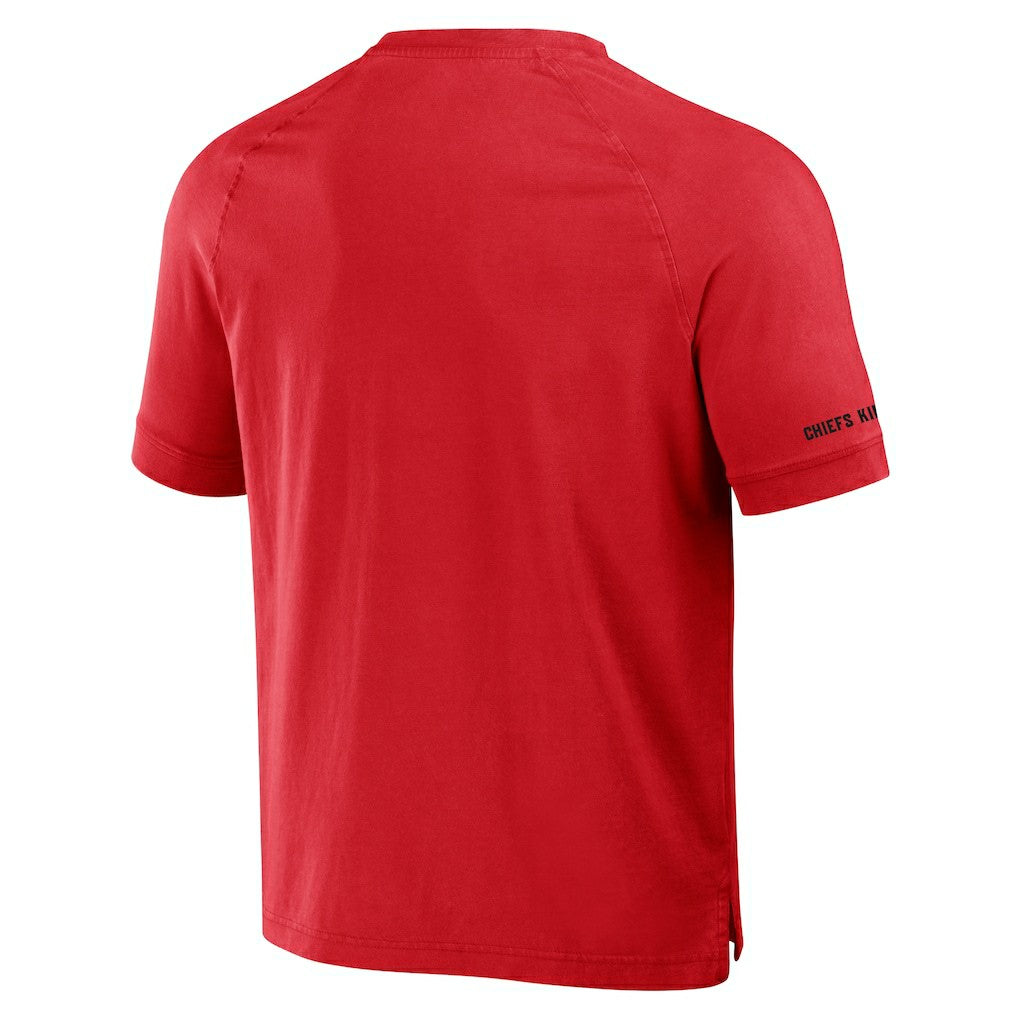 Kansas City Chiefs NFL x Darius Rucker Collection Washed Raglan Henley T-Shirt - Red sale