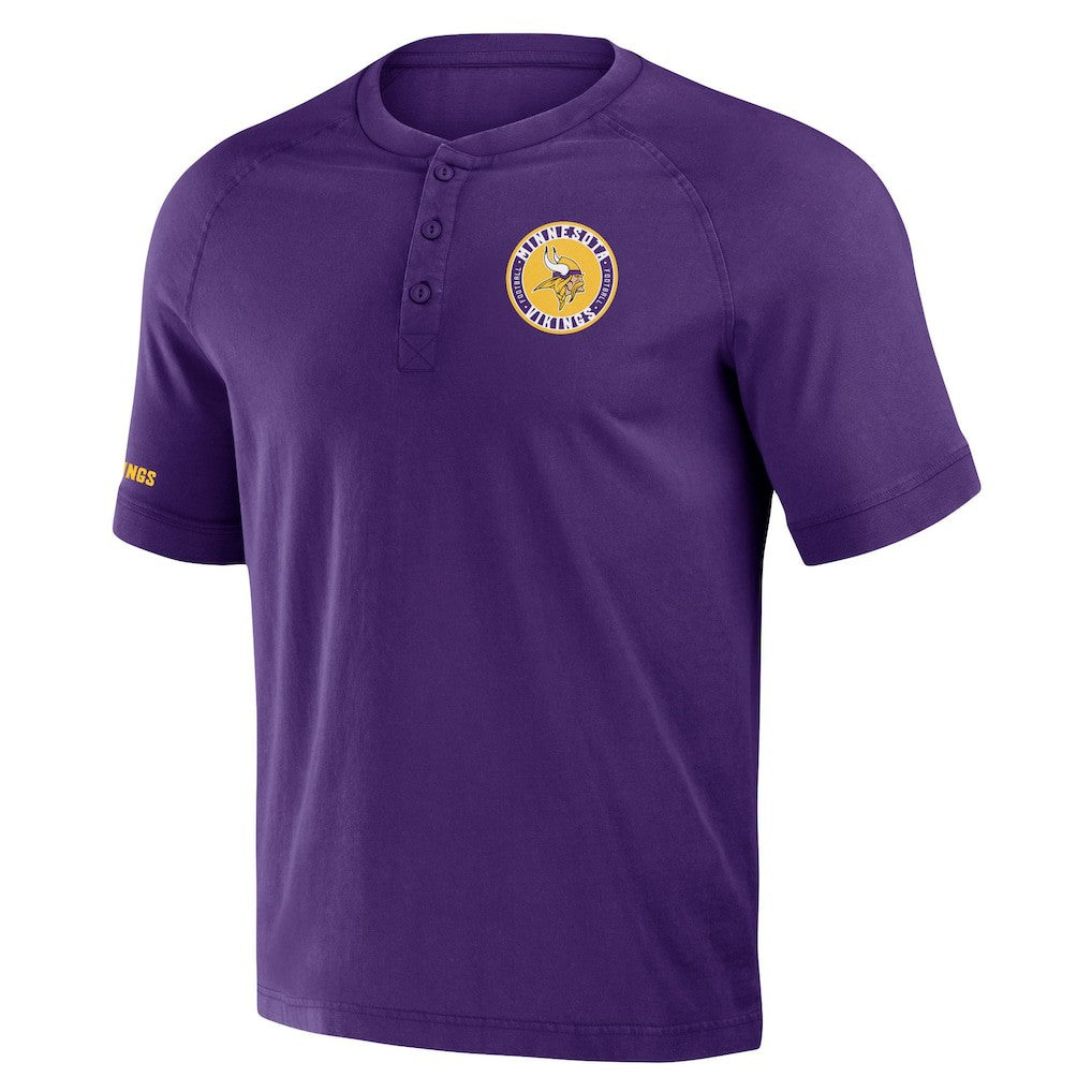 Minnesota Vikings NFL x Darius Rucker Collection Washed Raglan Henley T-Shirt - Purple for sale