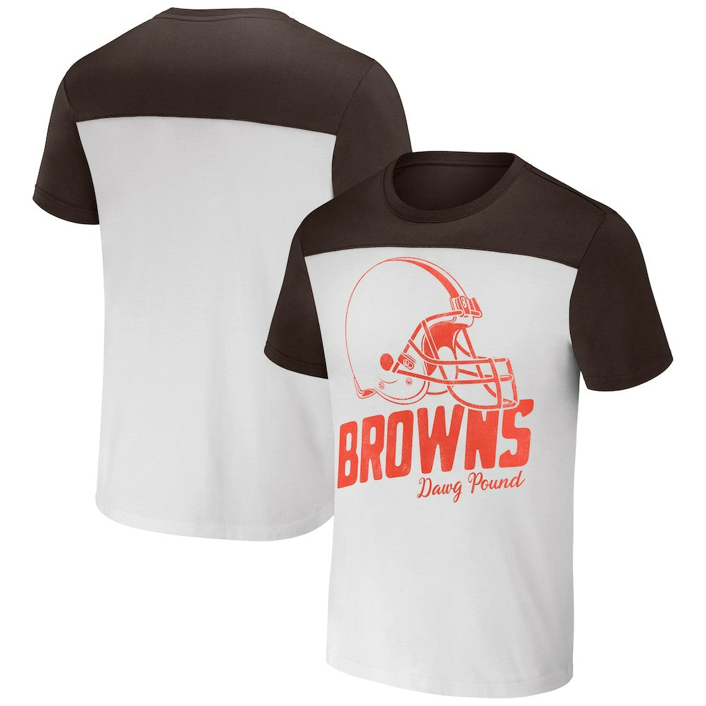 Cleveland Browns NFL x Darius Rucker Collection Colorblocked T-Shirt - White/Brown sale