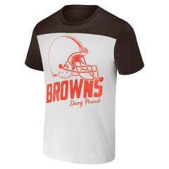 Cleveland Browns NFL x Darius Rucker Collection Colorblocked T-Shirt - White/Brown sale