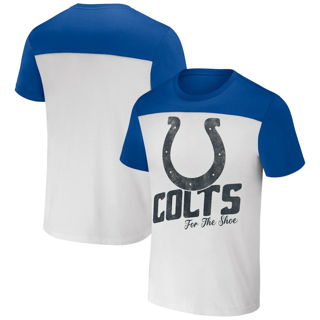 Indianapolis Colts NFL x Darius Rucker Collection Colorblocked T-Shirt - White/Royal discount