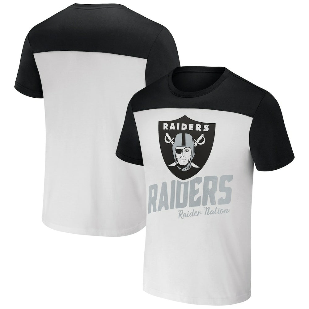 Las Vegas Raiders NFL x Darius Rucker Collection Colorblocked T-Shirt - White/Black discount
