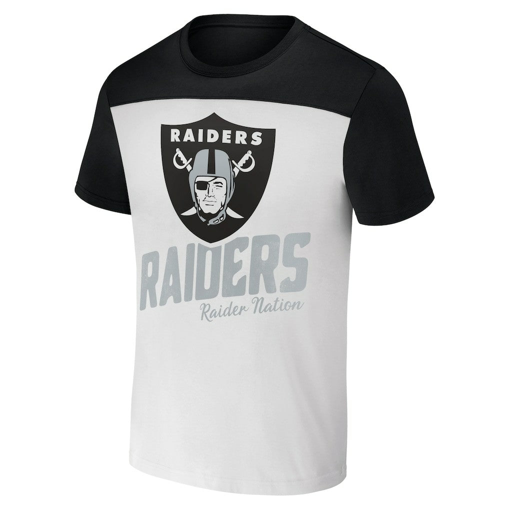 Las Vegas Raiders NFL x Darius Rucker Collection Colorblocked T-Shirt - White/Black discount