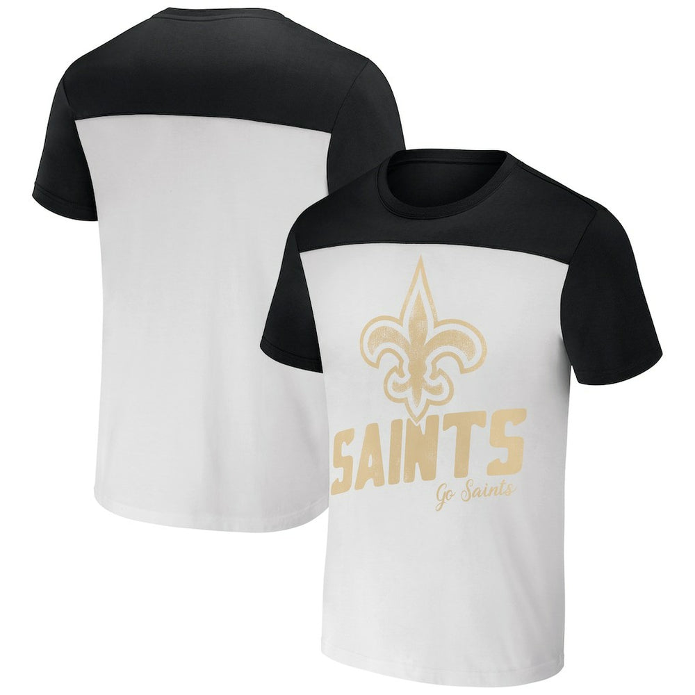 New Orleans Saints NFL x Darius Rucker Collection Colorblocked T-Shirt - White/Black online