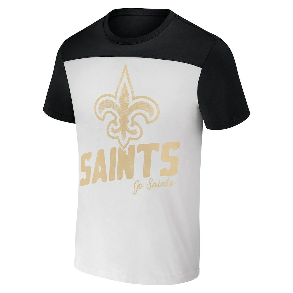 New Orleans Saints NFL x Darius Rucker Collection Colorblocked T-Shirt - White/Black online