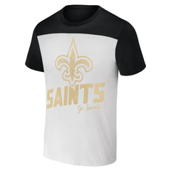 New Orleans Saints NFL x Darius Rucker Collection Colorblocked T-Shirt - White/Black online