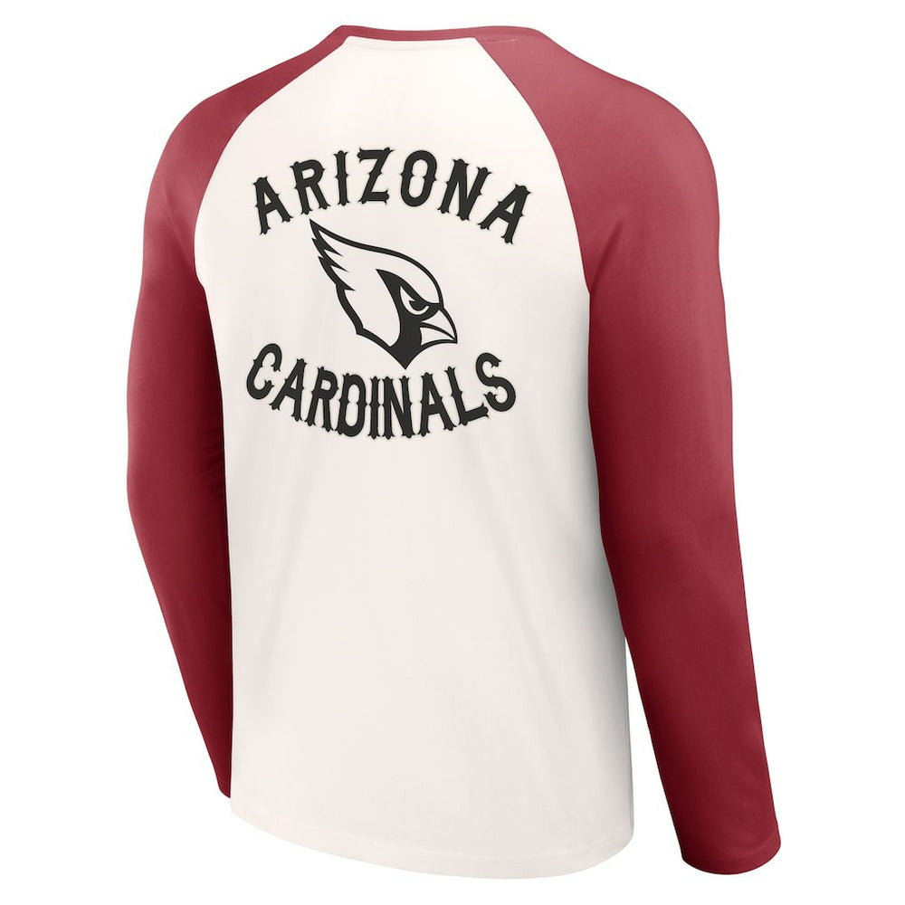 Arizona Cardinals NFL x Darius Rucker Collection Long Sleeve Raglan T-Shirt - Cream/Cardinal discount
