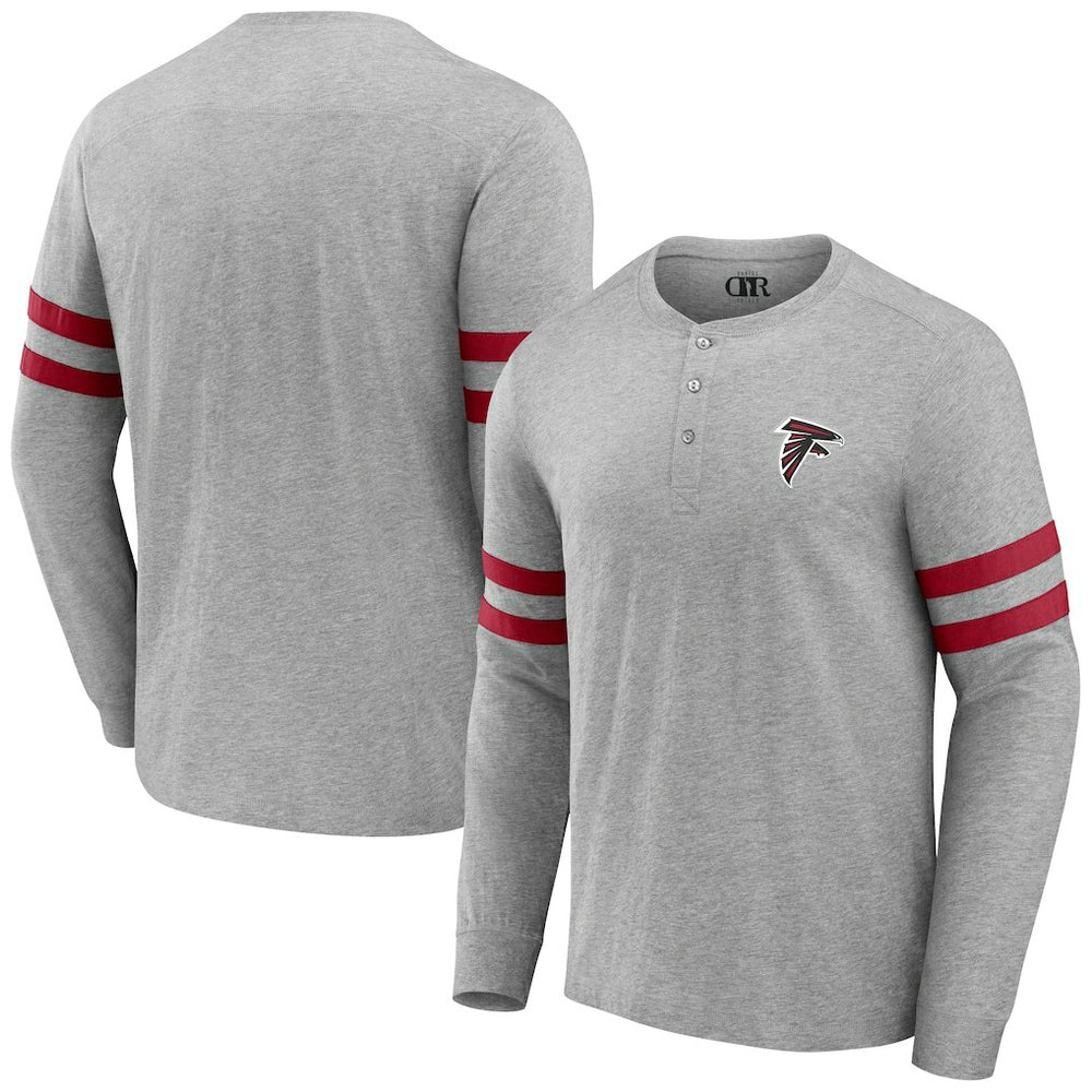 Atlanta Falcons NFL x Darius Rucker Collection Henley Long Sleeve T-Shirt - Heather Gray on sale