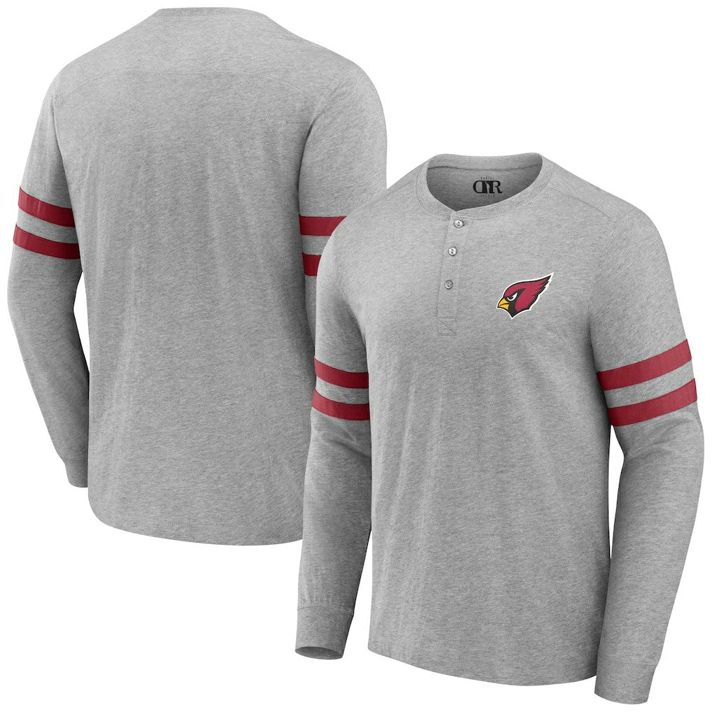 Arizona Cardinals NFL x Darius Rucker Collection Henley Long Sleeve T-Shirt - Heather Gray on sale
