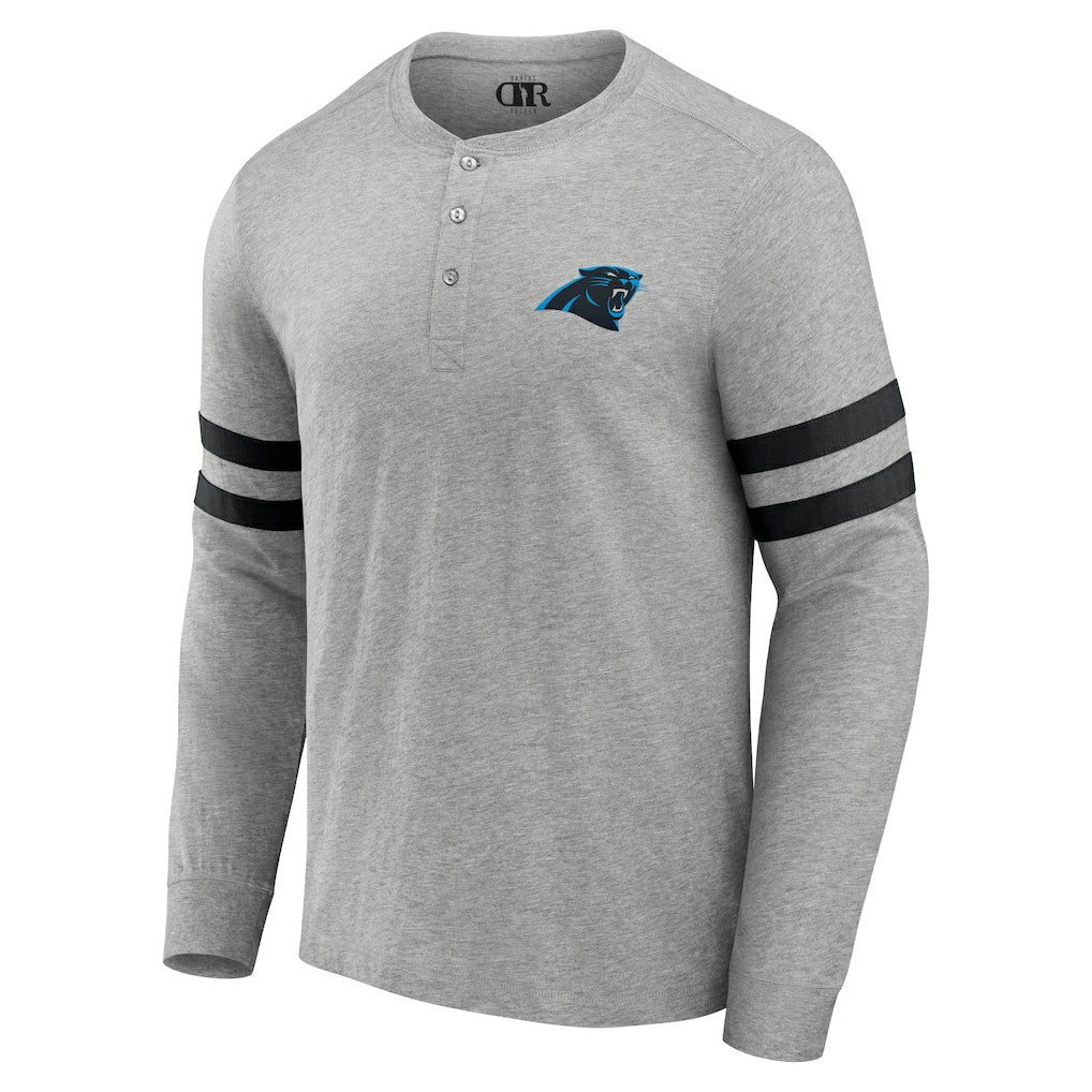 Carolina Panthers NFL x Darius Rucker Collection Henley Long Sleeve T-Shirt - Heather Gray on sale
