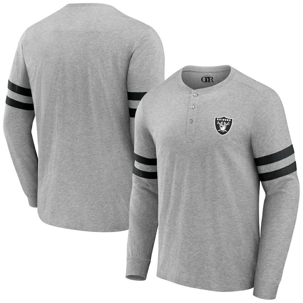 Las Vegas Raiders NFL x Darius Rucker Collection Henley Long Sleeve T-Shirt - Heather Gray online