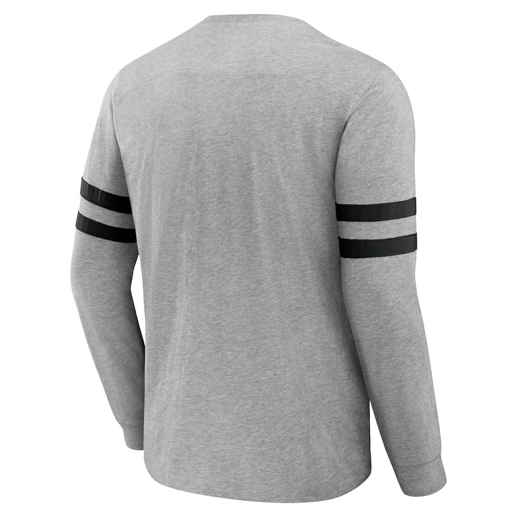New Orleans Saints NFL x Darius Rucker Collection Henley Long Sleeve T-Shirt - Heather Gray for sale