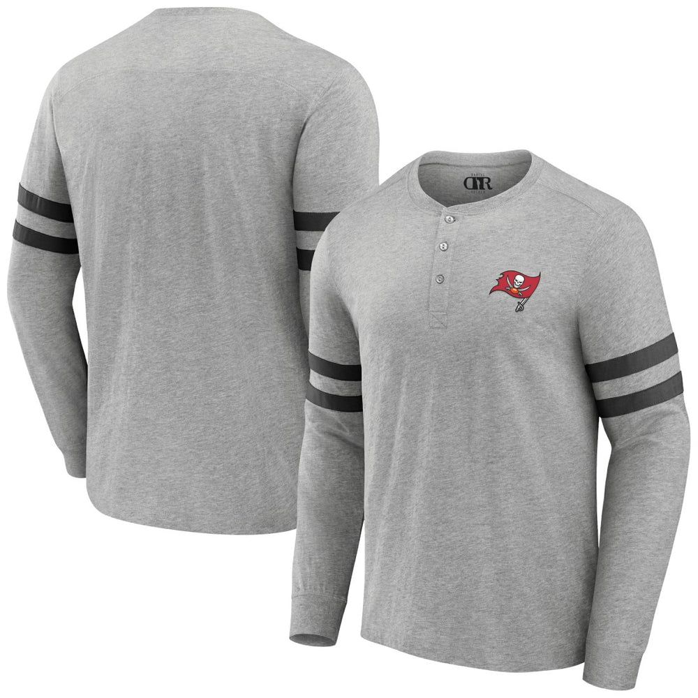 Tampa Bay Buccaneers NFL x Darius Rucker Collection Henley Long Sleeve T-Shirt - Heather Gray cheap