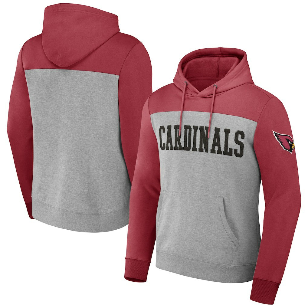 Arizona Cardinals NFL x Darius Rucker Collection Color Blocked Pullover Hoodie - Heather Gray outlet