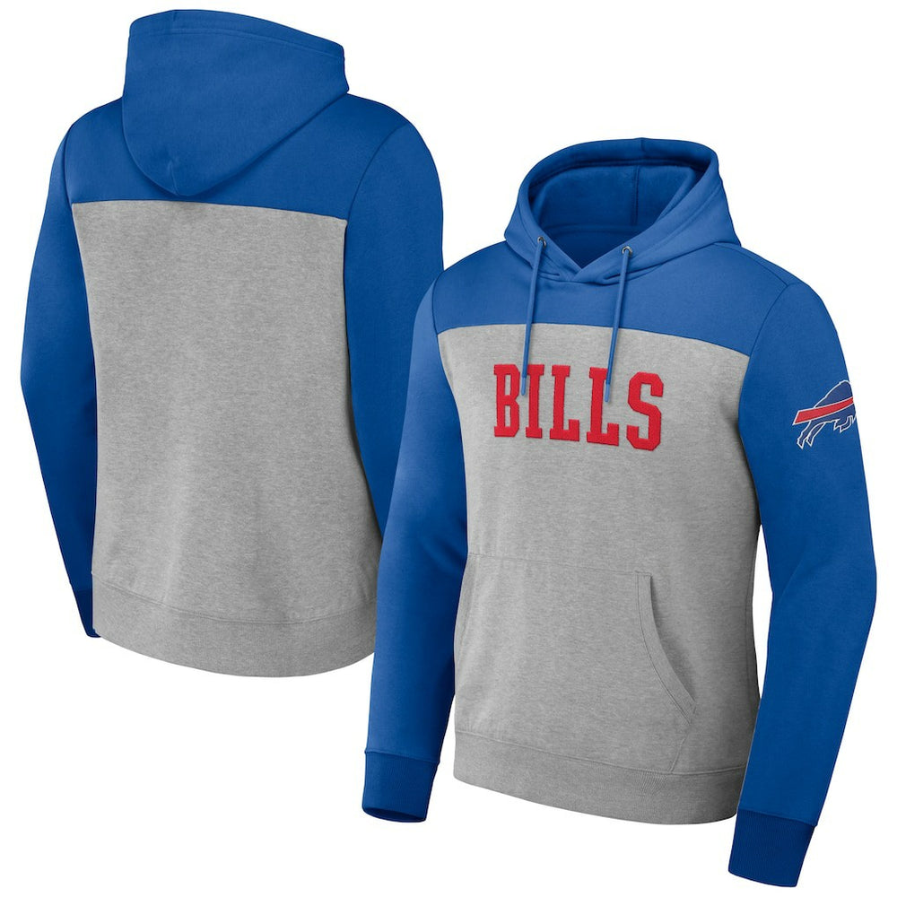 Buffalo Bills NFL x Darius Rucker Collection Color Blocked Pullover Hoodie - Heather Gray sale