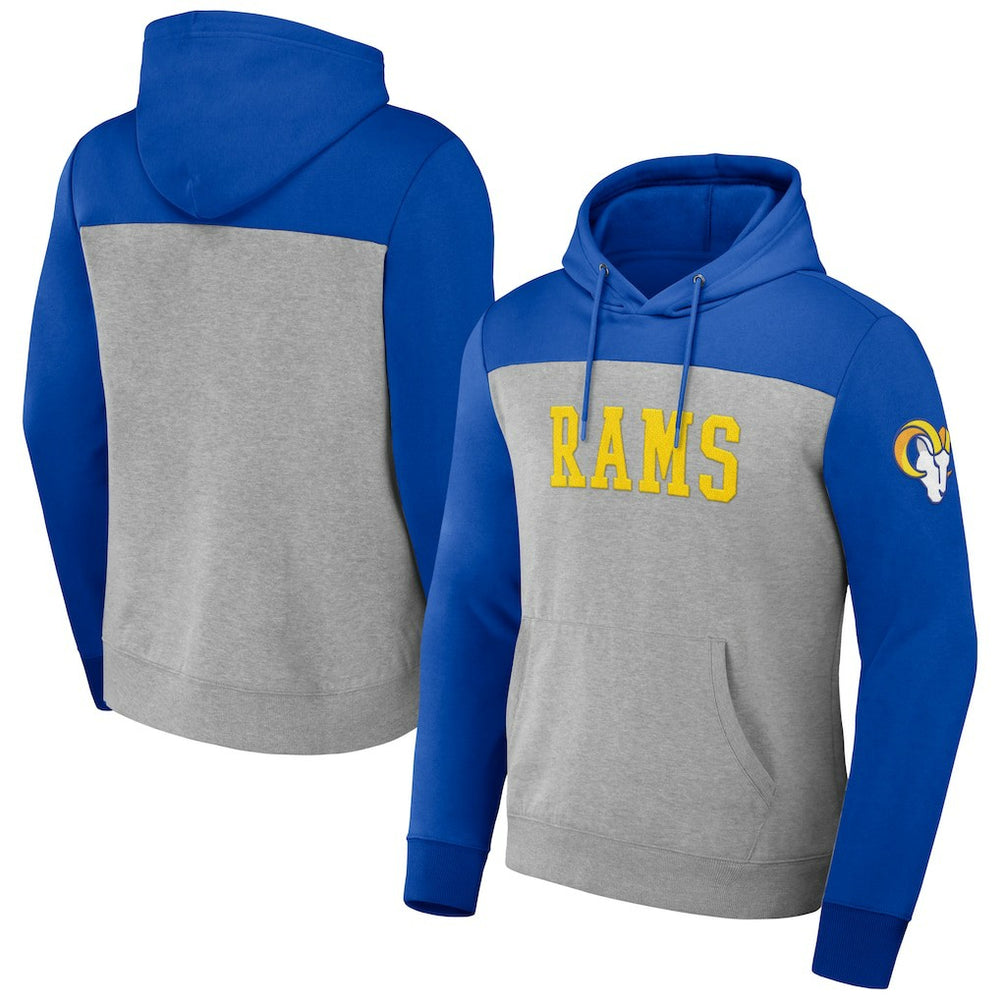Los Angeles Rams NFL x Darius Rucker Collection Color Blocked Pullover Hoodie - Heather Gray cheap