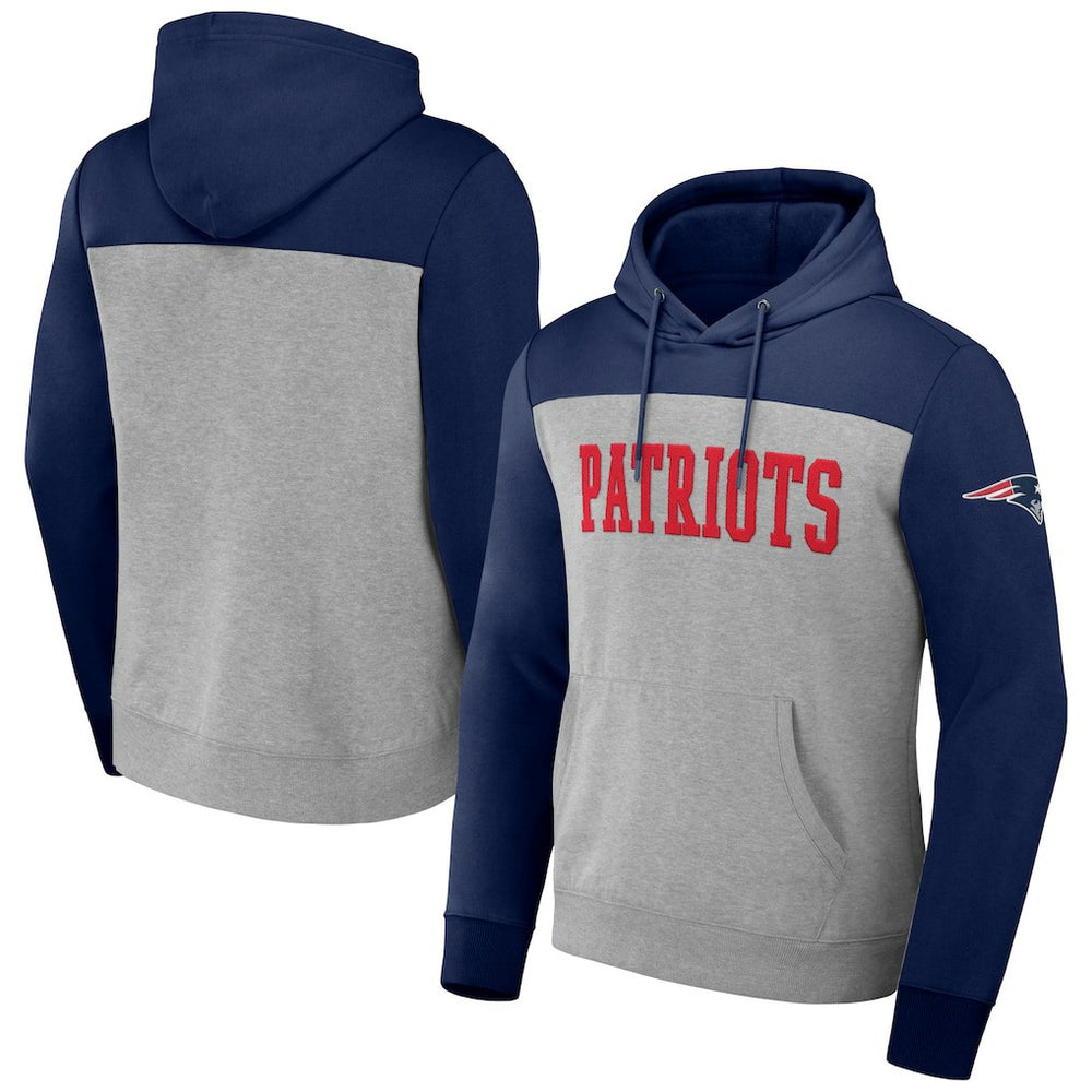 New England Patriots NFL x Darius Rucker Collection Color Blocked Pullover Hoodie - Heather Gray outlet