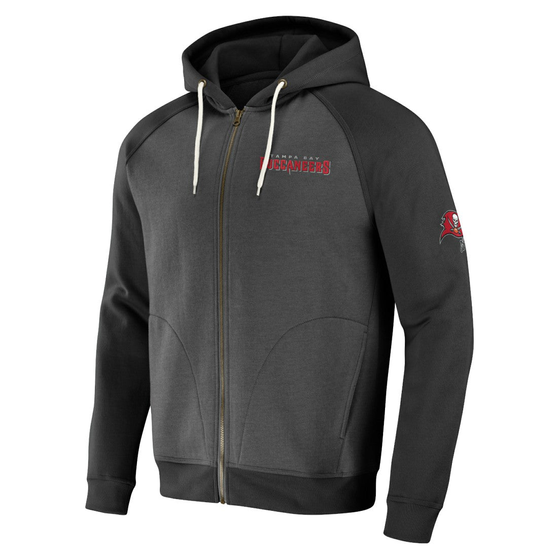 Tampa Bay Buccaneers NFL x Darius Rucker Collection Raglan Full-Zip Hoodie - Pewter discount