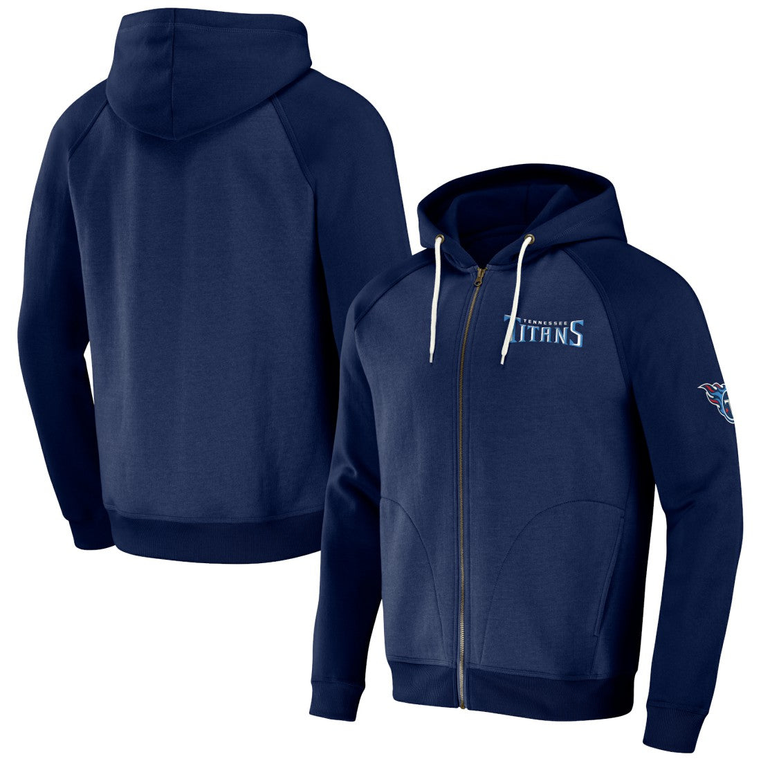 Tennessee Titans NFL x Darius Rucker Collection Raglan Full-Zip Hoodie - Navy on sale