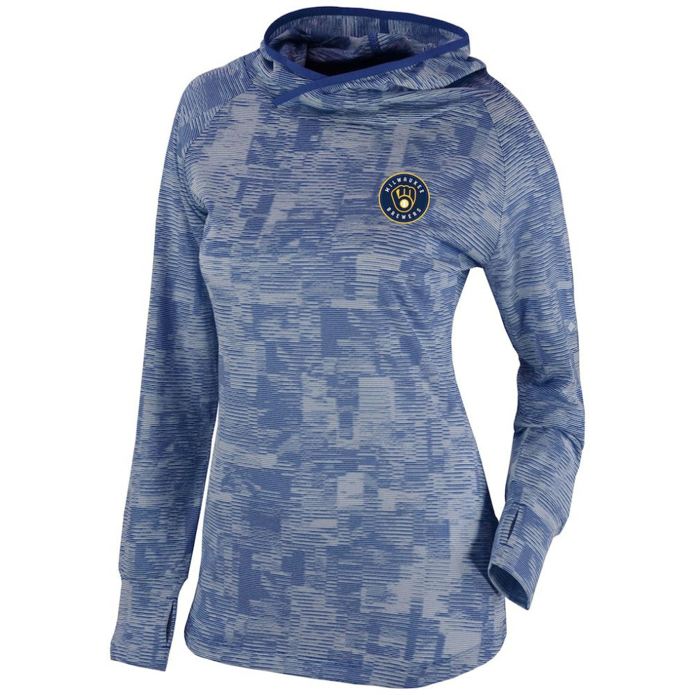 Milwaukee Brewers Women's Omni-Wick Sunday Ball Pullover Hoodie Navy