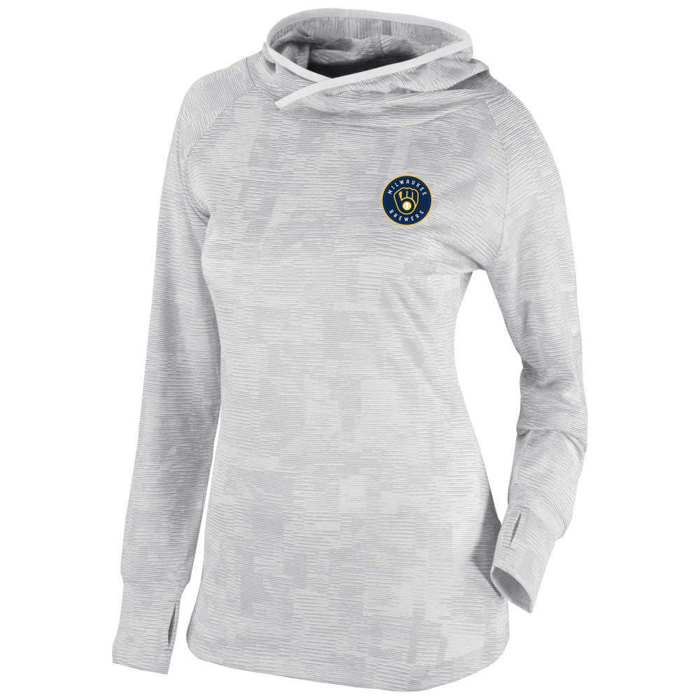 Milwaukee Brewers Women's Omni-Wick Sunday Ball Pullover Hoodie White