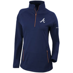 Atlanta Braves Women's Omni-Wick Outward Nine Quarter-Zip Pullover Top Navy