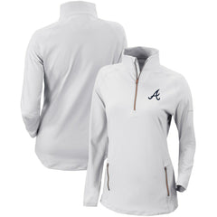 Atlanta Braves Women's Omni-Wick Outward Nine Quarter-Zip Pullover Top White