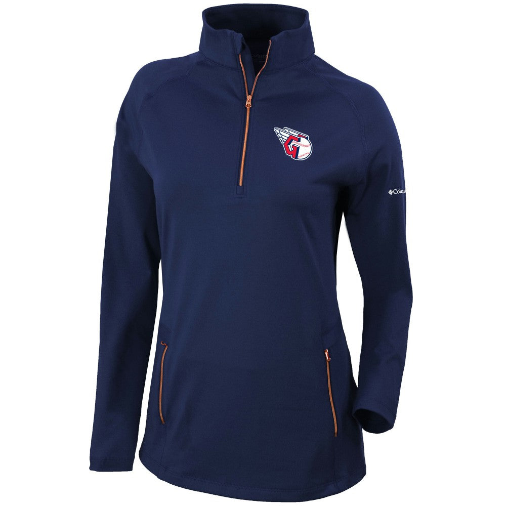 Cleveland Guardians Women's Omni-Wick Outward Nine Quarter-Zip Pullover Top Navy