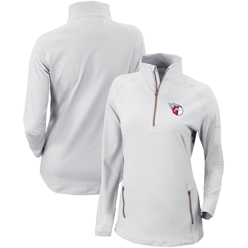 Cleveland Guardians Women's Omni-Wick Outward Nine Quarter-Zip Pullover Top White