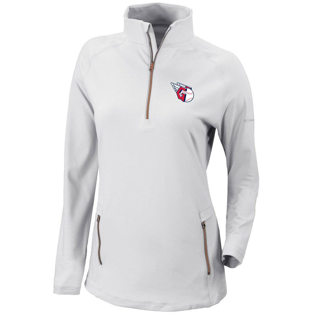 Cleveland Guardians Women's Omni-Wick Outward Nine Quarter-Zip Pullover Top White