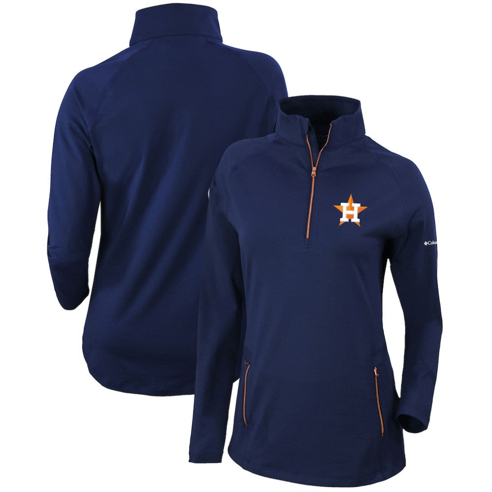 Houston Astros Women's Omni-Wick Outward Nine Quarter-Zip Pullover Top Navy