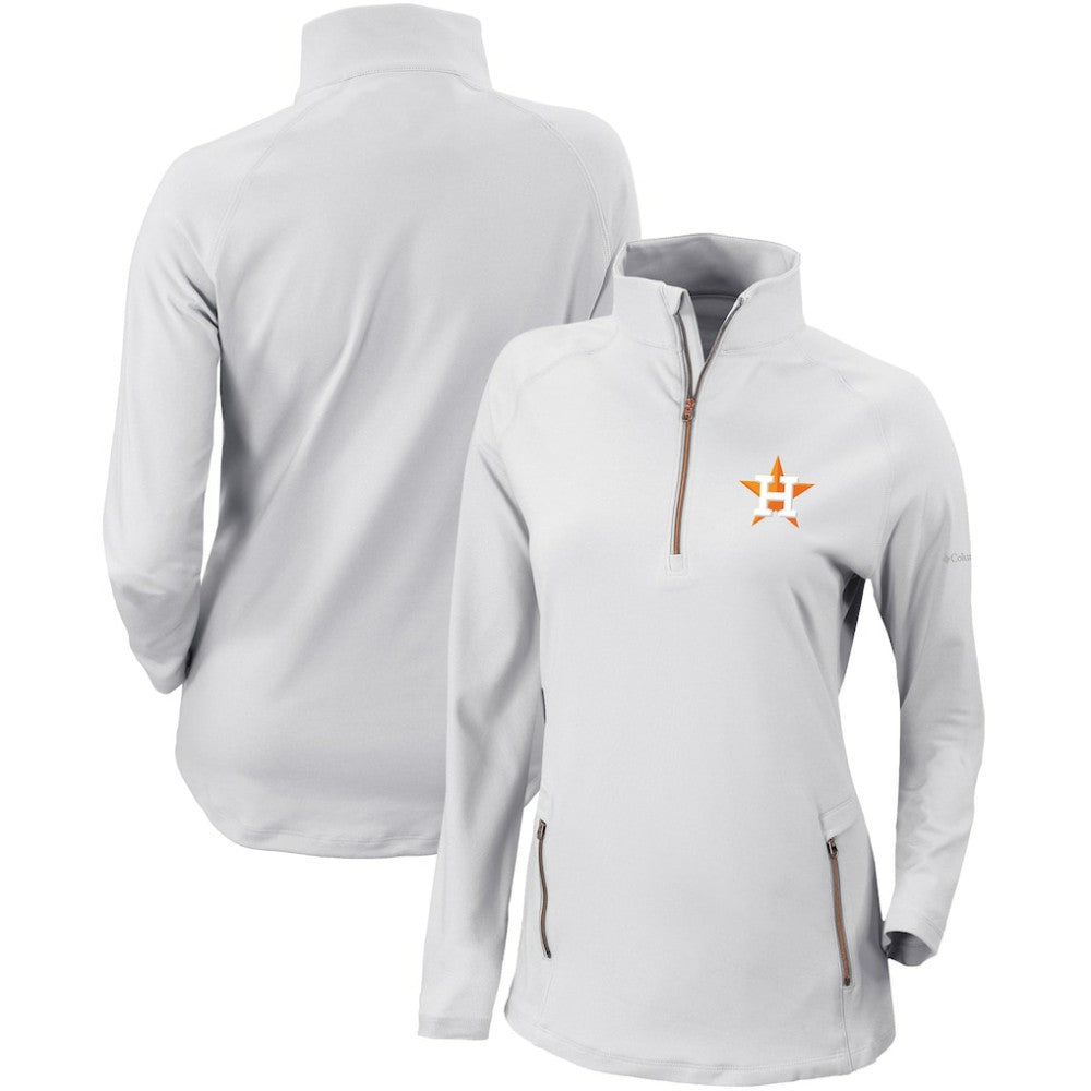 Houston Astros Women's Omni-Wick Outward Nine Quarter-Zip Pullover Top White