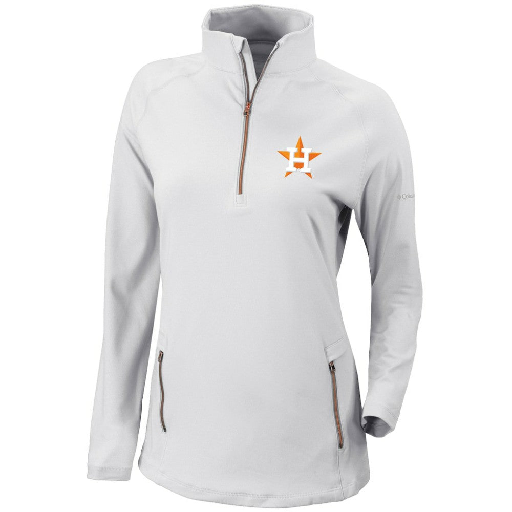 Houston Astros Women's Omni-Wick Outward Nine Quarter-Zip Pullover Top White