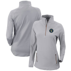 Milwaukee Brewers Women's Omni-Wick Outward Nine Quarter-Zip Pullover Top Gray